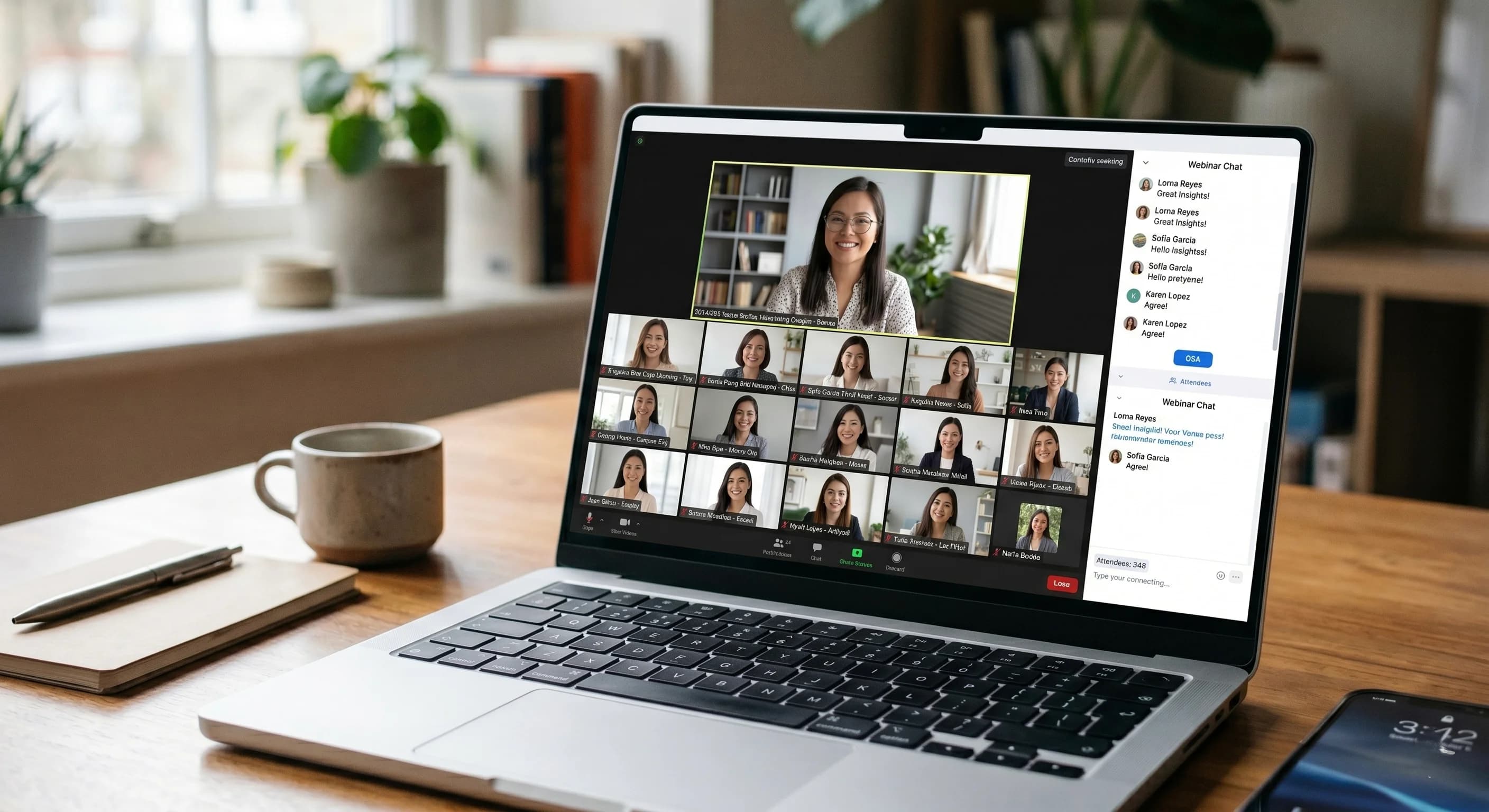 Filipina professionals on a remote video call